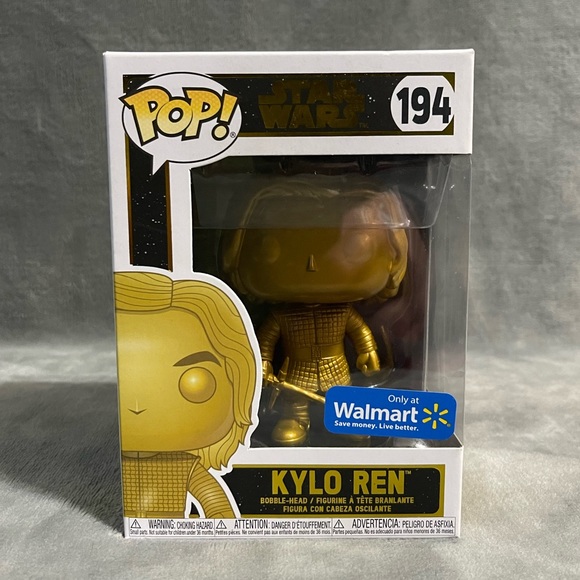 NIB Funko Pop! Star Wars Gold Metallic Kylo Ren Walmart Exclusive!